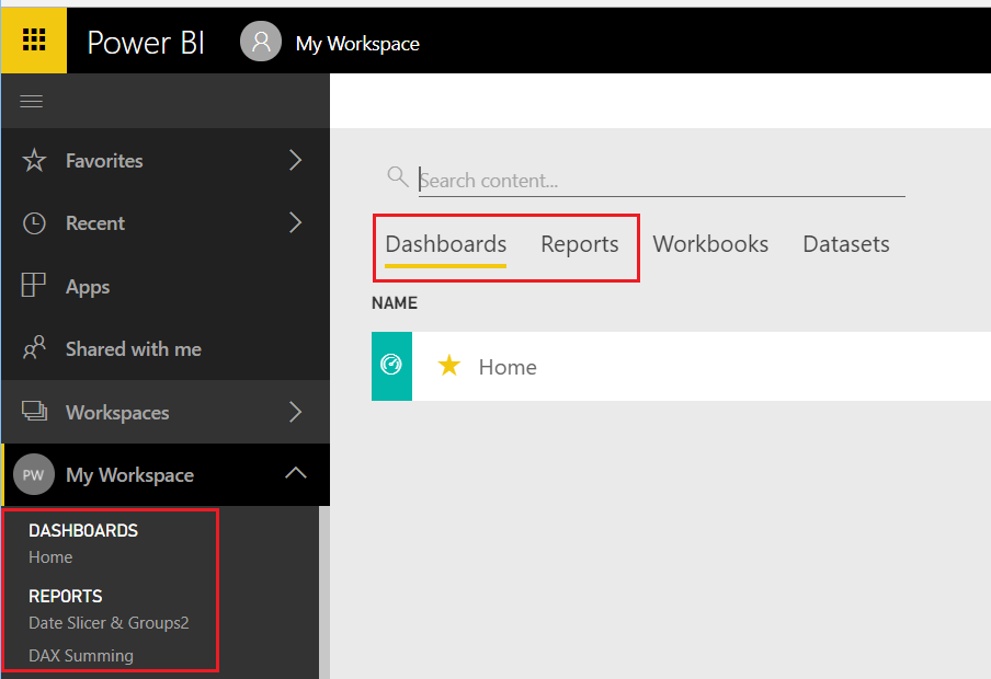 Navigate to a Dashboard or Report