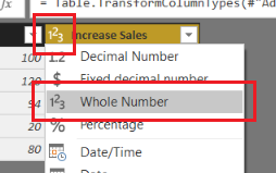 Change Column Type to Whole Number