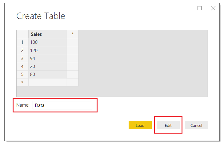 Create Table