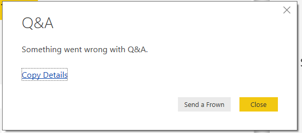 Possible Q&A Error Message