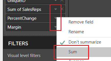 Change Fields to Sum